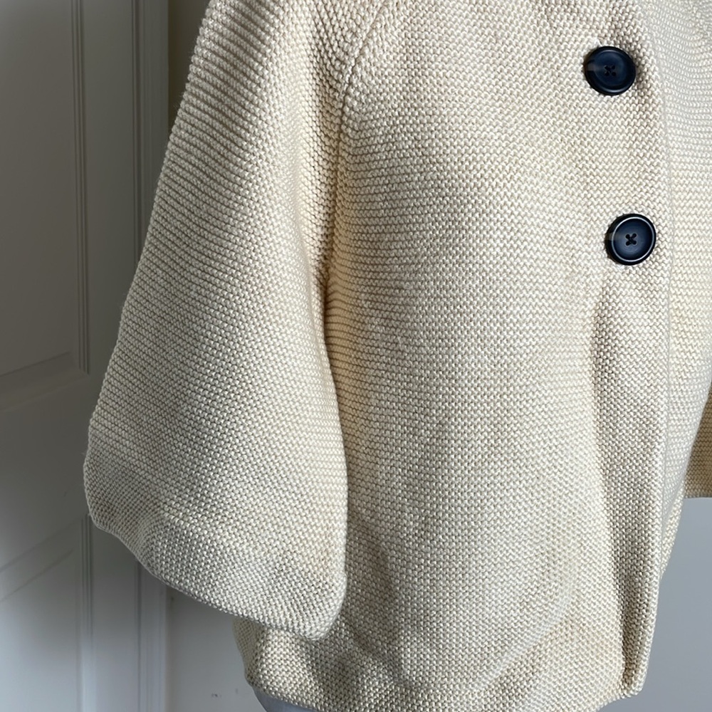 Banana Republic Cream Button-Up Wool Cardigan - Picture 3 of 8